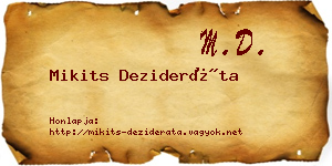 Mikits Dezideráta névjegykártya